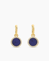 Petite DY Elements® Drop Earrings in 18K Yellow Gold with Lapis and Diamonds, 22.6mm